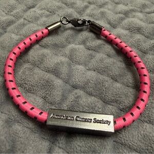 American Cancer Society Pink Cord Bracelet Making Strides Against Breast Cancer